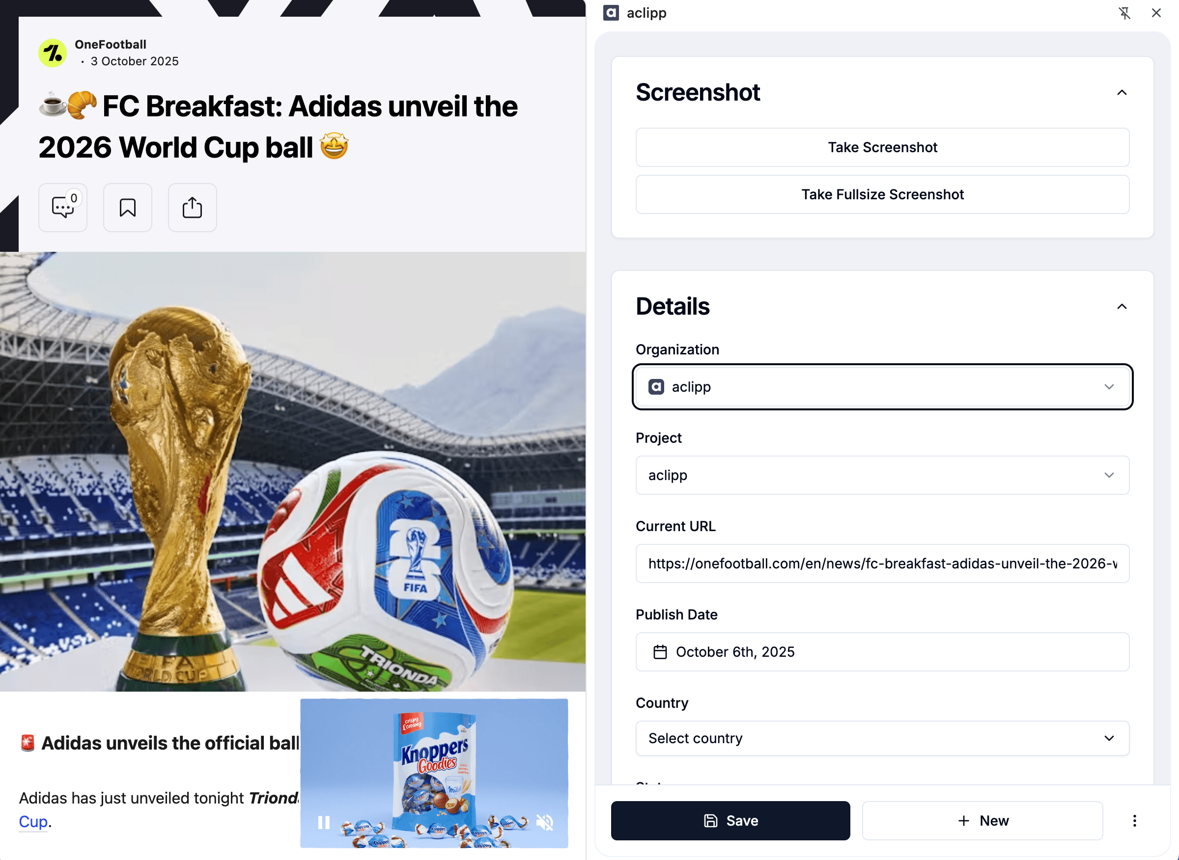Capture with Chrome extension